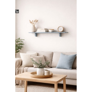 Półka drewniana ścienna 75 cm szara – minimalistyczna półka na ścianę