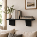 Półka drewniana ścienna 45 cm czarna – minimalistyczna półka na ścianę