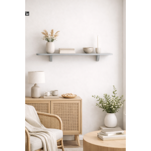 Półka drewniana ścienna 90 cm szara – minimalistyczna półka na ścianę