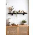 Półka drewniana ścienna 90 cm czarna – minimalistyczna półka na ścianę