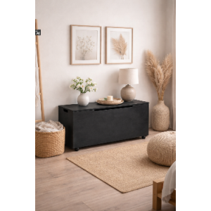 Drewniana skrzynia na zabawki / pojemnik do przechowywania z kółkami – 90x48x51 cm