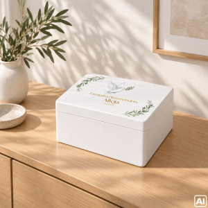 Personalizowane pudełko prezentowe na Bierzmowanie 40x30x23 cm białe