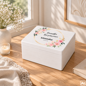 Personalizowane pudełko prezentowe na Bierzmowanie 40x30x23 cm białe