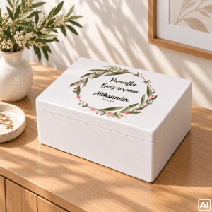 Personalizowane pudełko prezentowe na Bierzmowanie 40x30x23 cm białe