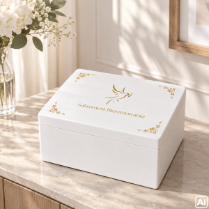 Personalizowane pudełko prezentowe na Bierzmowanie 40x30x23 cm białe