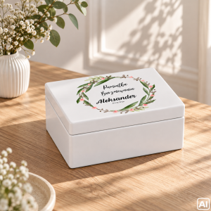 Personalizowane pudełko prezentowe na Bierzmowanie 30x20x13,5 cm białe