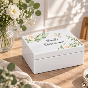 Personalizowane pudełko prezentowe na Bierzmowanie 30x20x13,5 cm białe