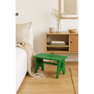 Zielony drewniany stołek dziecięcy 38x18x21 cm – stołeczek dla dziecka