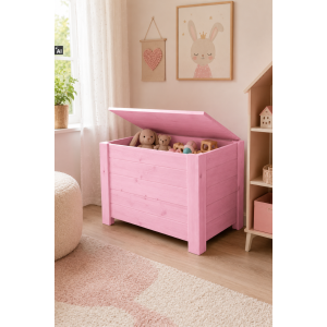Kufer drewniany 77x40x50 cm niebieski – skrzynia do przechowywania