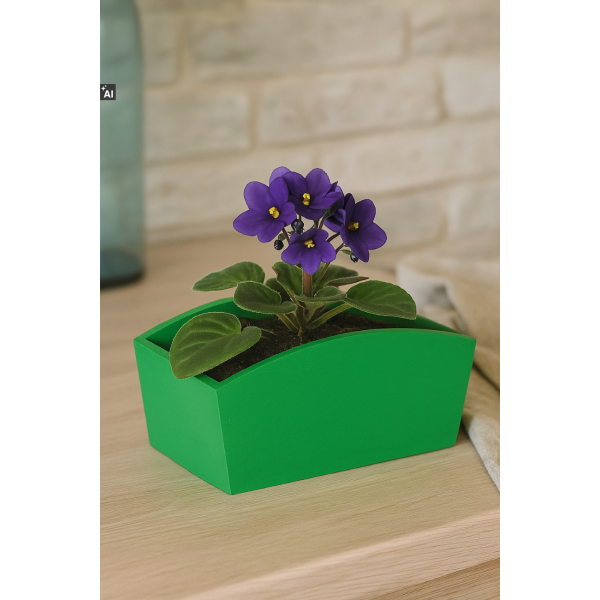 Doniczka drewniana 24x13x10,5 cm Zielona