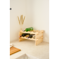 Stojak drewniany na butelki 2-poziomowy 50x32x27 cm – regał na wino