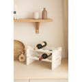 Stojak drewniany na butelki 2-poziomowy 50x32x27 cm biały – regał na wino
