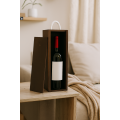 Skrzynka drewniana na wino 10x11x35 cm brązowa – pudełko na butelkę
