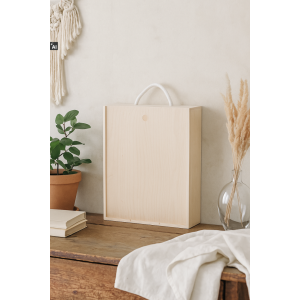 Skrzynka drewniana na wino 30x11x35 cm – pudełko na 3 butelki