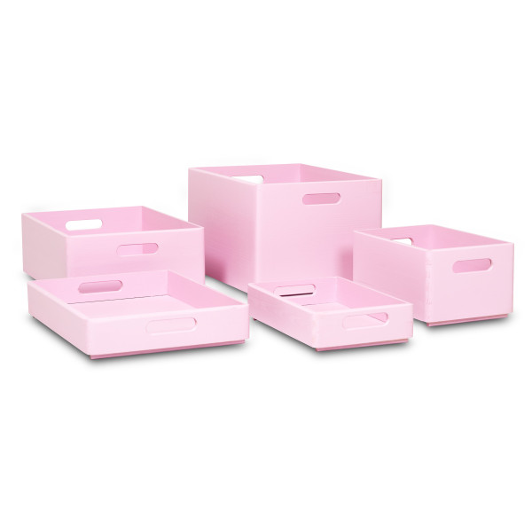 Skrzynka drewniana 30x20x13,5cm Light pink