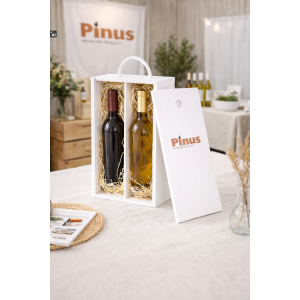 Personalizowana skrzynka drewniana na wino z nadrukiem UV 10x11x35 cm