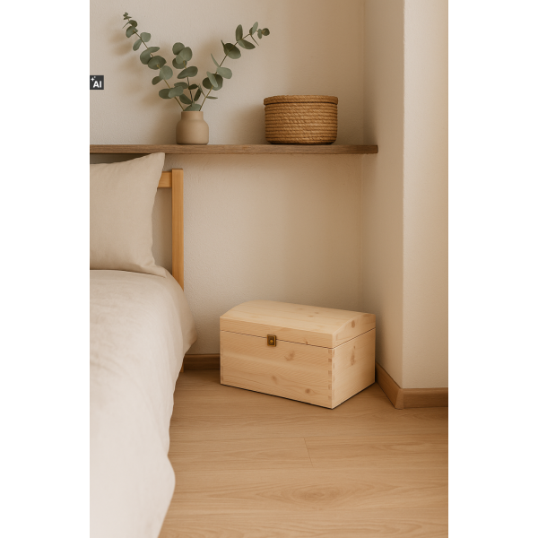 Kuferek drewniany 35x25x18,5 cm – skrzynka do przechowywania