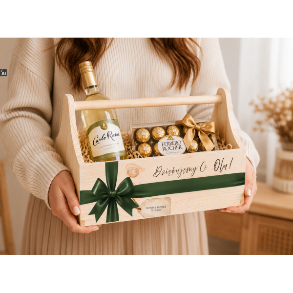 Personalizowany Drewniany Narzędziownik dla Świadków z nadrukiem UV