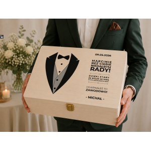 Personalizowana skrzynka prezentowa 40x30 cm – elegancki prezent i pamiątka.