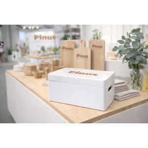 Personalizowana skrzynka drewniana 30x20x13,5 cm nadruk UV biała