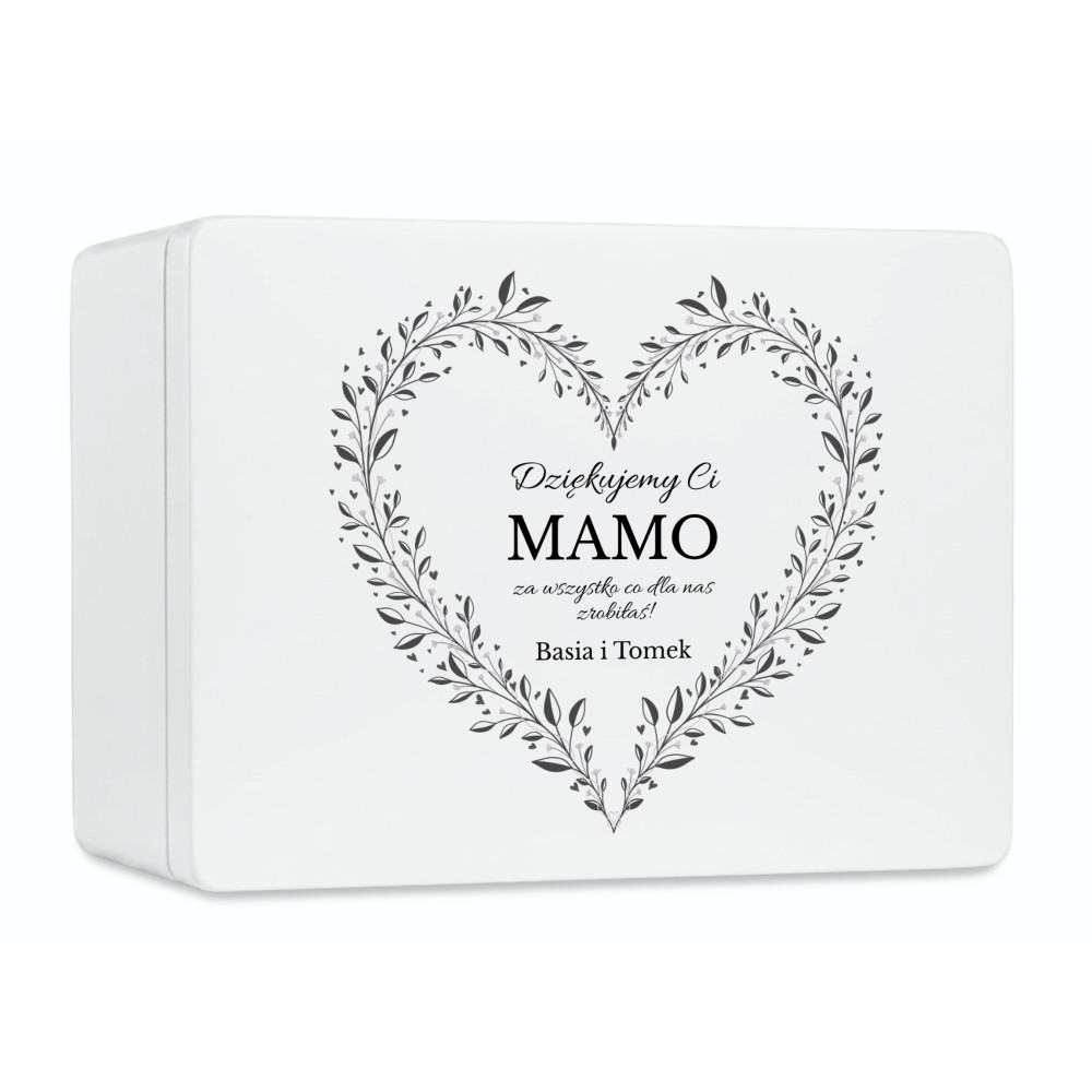 Pudełko na Dzień Matki Personalizowane Drewniane Pudełko Prezent dla Mamy z Nadrukiem UV