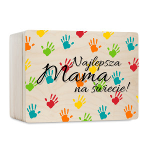 Pudełko na Dzień Matki Personalizowane Drewniane Pudełko Prezent dla Mamy z Nadrukiem UV
