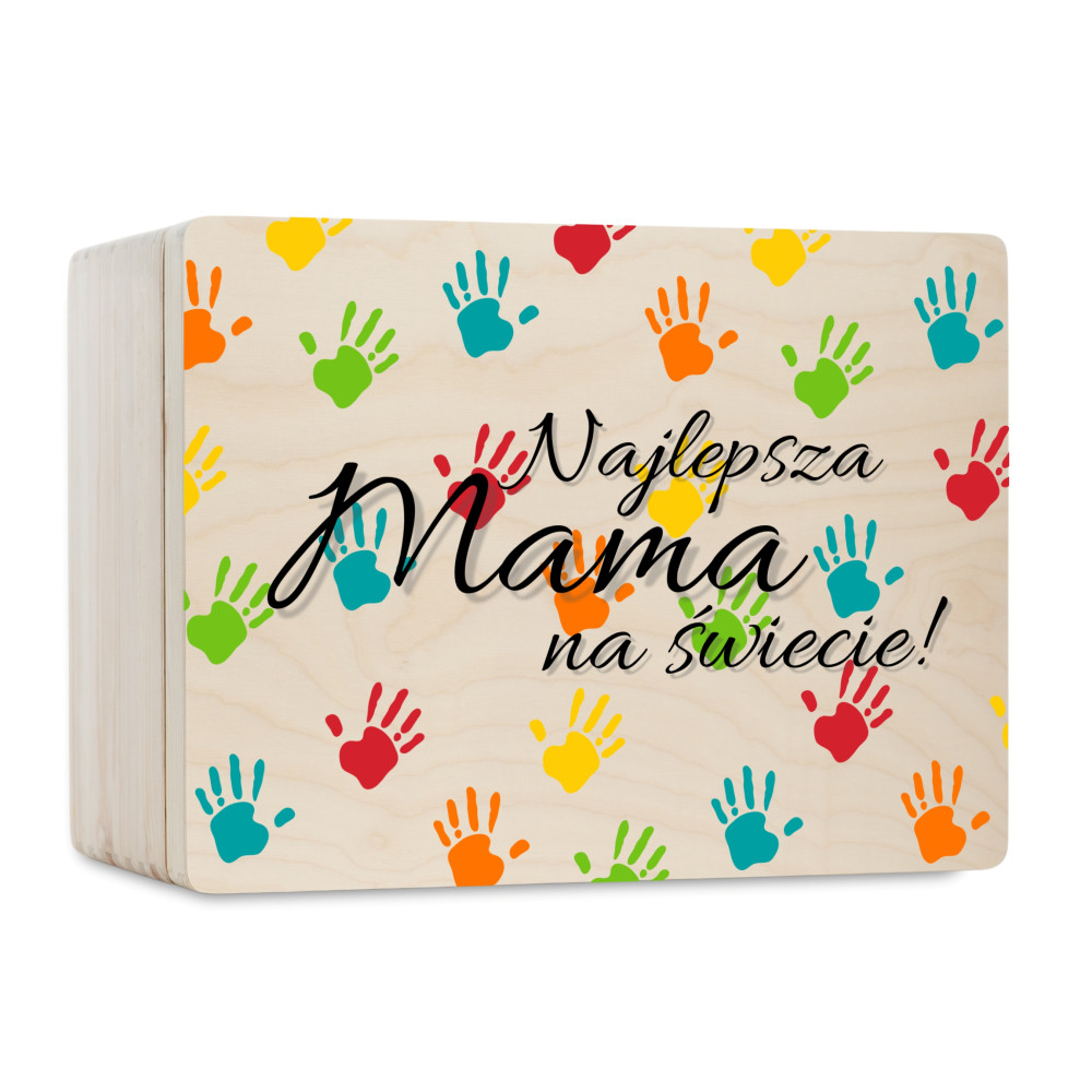 Pudełko na Dzień Matki Personalizowane Drewniane Pudełko Prezent dla Mamy z Nadrukiem UV