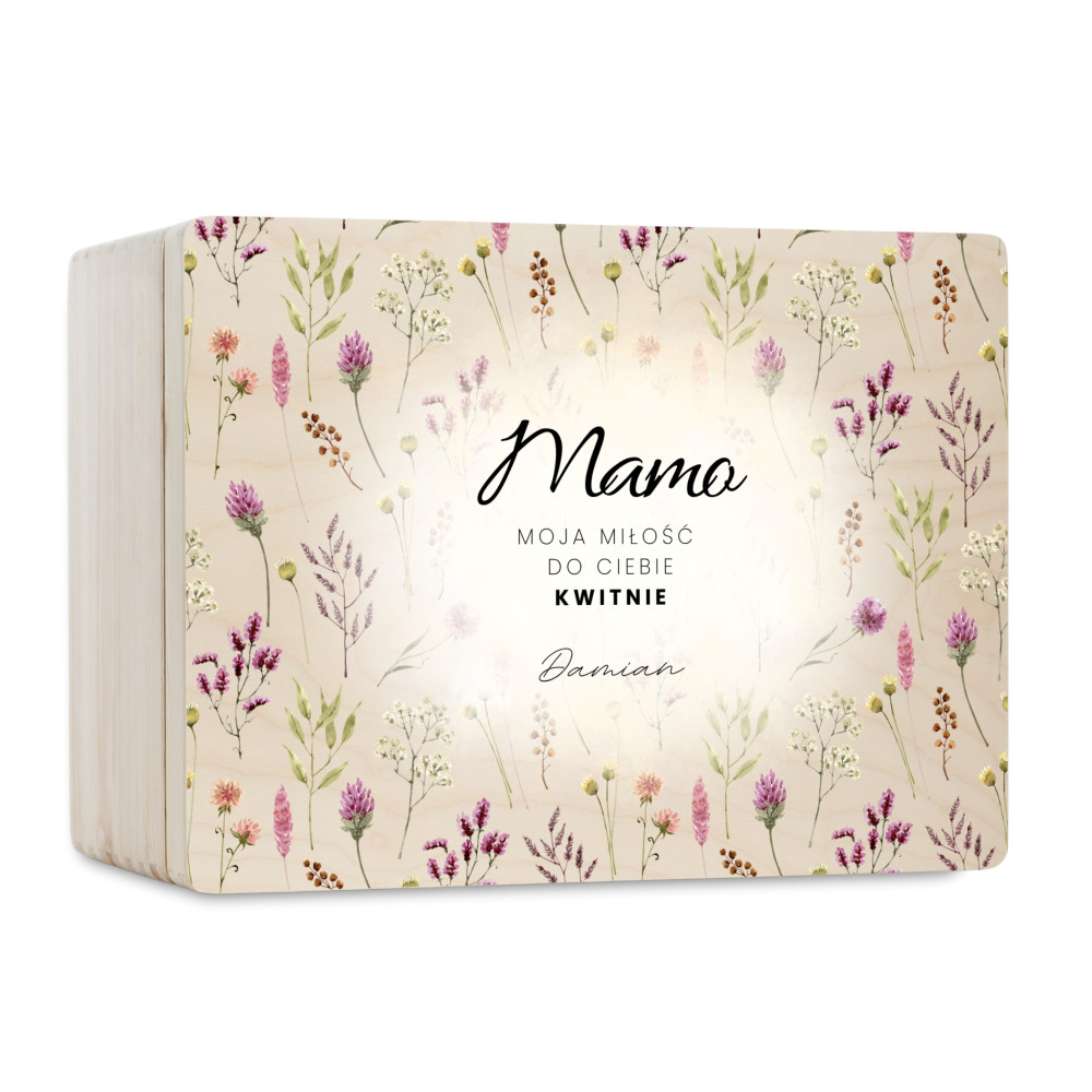 Pudełko na Dzień Matki Personalizowane Drewniane Pudełko Prezent dla Mamy z Nadrukiem UV