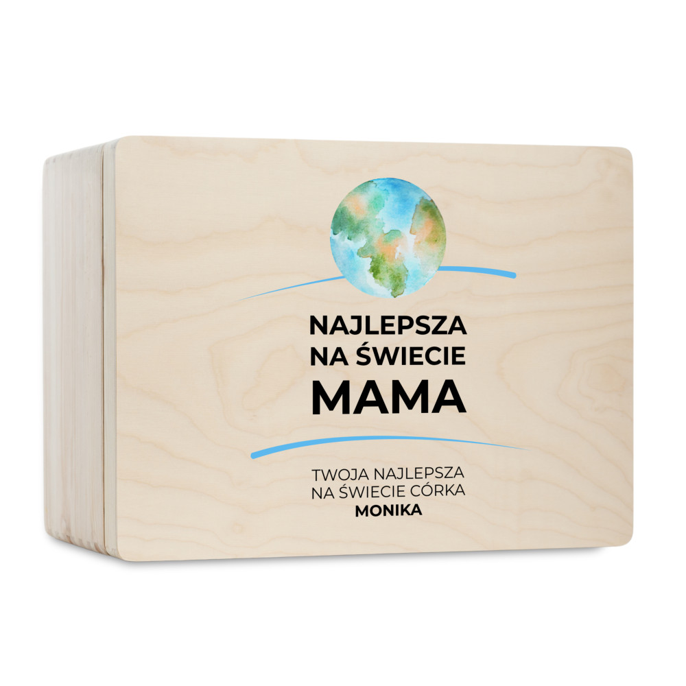 Pudełko na Dzień Matki Personalizowane Drewniane Pudełko Prezent dla Mamy z Nadrukiem UV