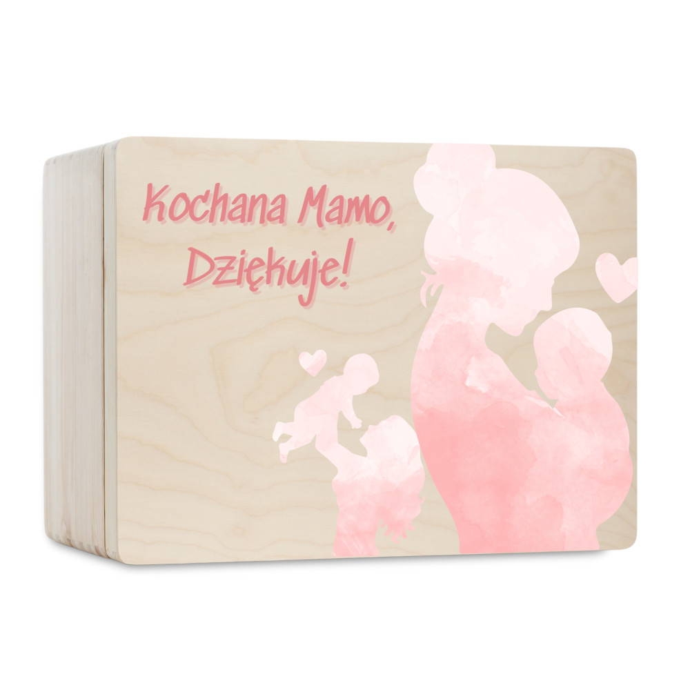 Pudełko na Dzień Matki Personalizowane Drewniane Pudełko Prezent dla Mamy z Nadrukiem UV