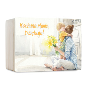 Pudełko na Dzień Matki Personalizowane Drewniane Pudełko Prezent dla Mamy z Nadrukiem UV