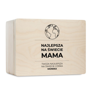 Pudełko na Dzień Matki Personalizowane Drewniane Pudełko Prezent dla Mamy z Nadrukiem UV