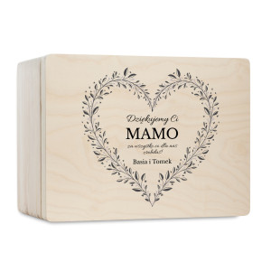 Pudełko na Dzień Matki Personalizowane Drewniane Pudełko Prezent dla Mamy z Nadrukiem UV