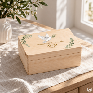 Personalizowane pudełko prezentowe na Bierzmowanie 30x20x13,5 cm