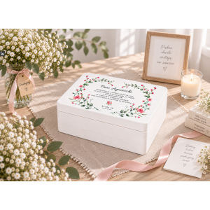 Personalizowane pudełko na Dzień Nauczyciela z nadrukiem UV 30x20x13,5 cm - białe