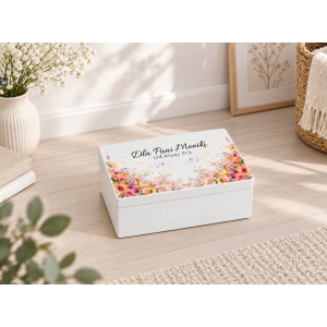 Personalizowane pudełko na Dzień Nauczyciela z nadrukiem UV 30x20x13,5 cm - białe