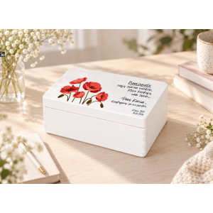 Personalizowane pudełko na Dzień Nauczyciela z nadrukiem UV 30x20x13,5 cm - białe