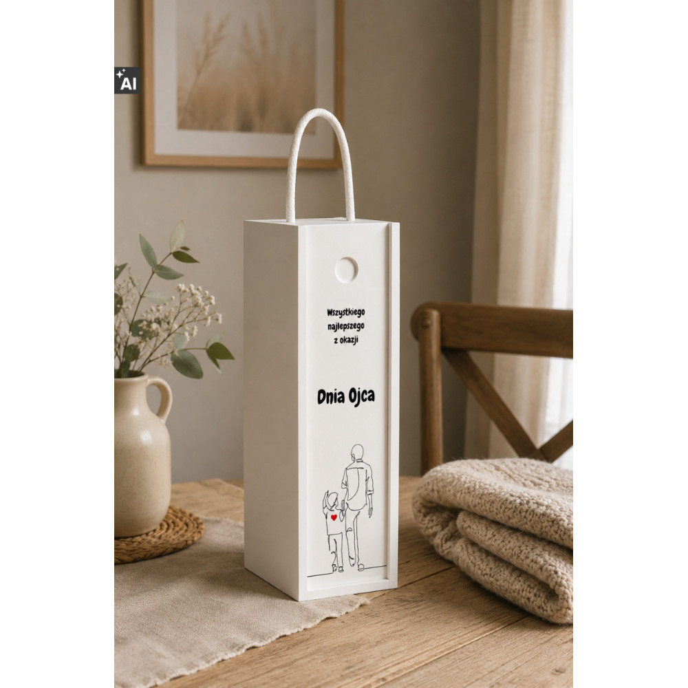 Personalizowana skrzynka drewniana na wino z nadrukiem UV 10x11x35cm
