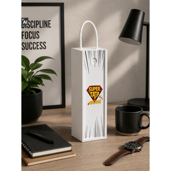 Personalizowana skrzynka drewniana na wino z nadrukiem UV 10x11x35cm