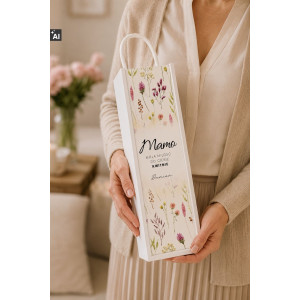 Personalizowana skrzynka drewniana na wino z nadrukiem UV 10x11x35cm