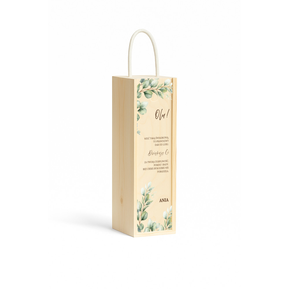 Personalizowana skrzynka drewniana na wino z nadrukiem UV 10x11x35cm