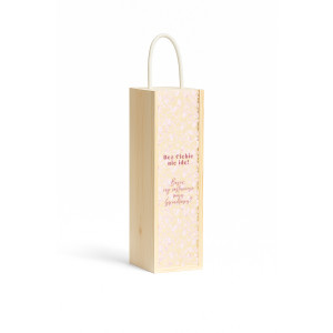 Personalizowana skrzynka drewniana na wino z nadrukiem UV 10x11x35cm