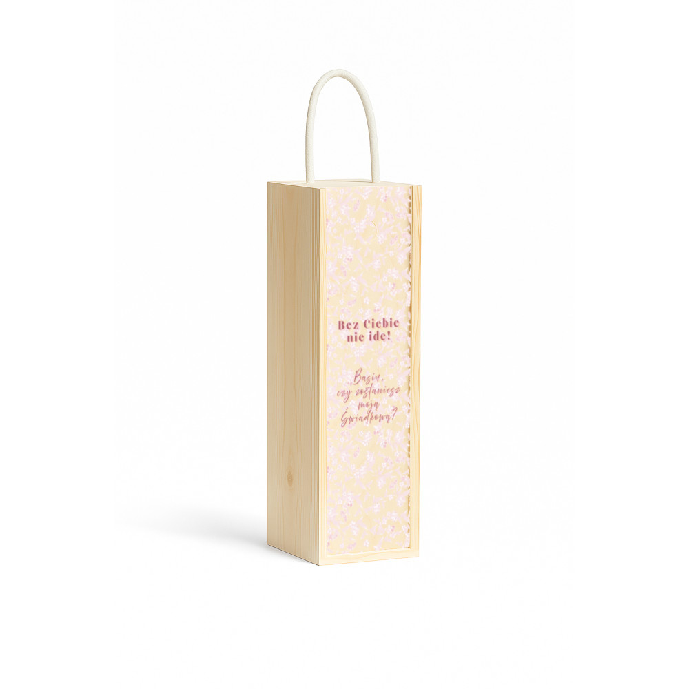 Personalizowana skrzynka drewniana na wino z nadrukiem UV 10x11x35cm