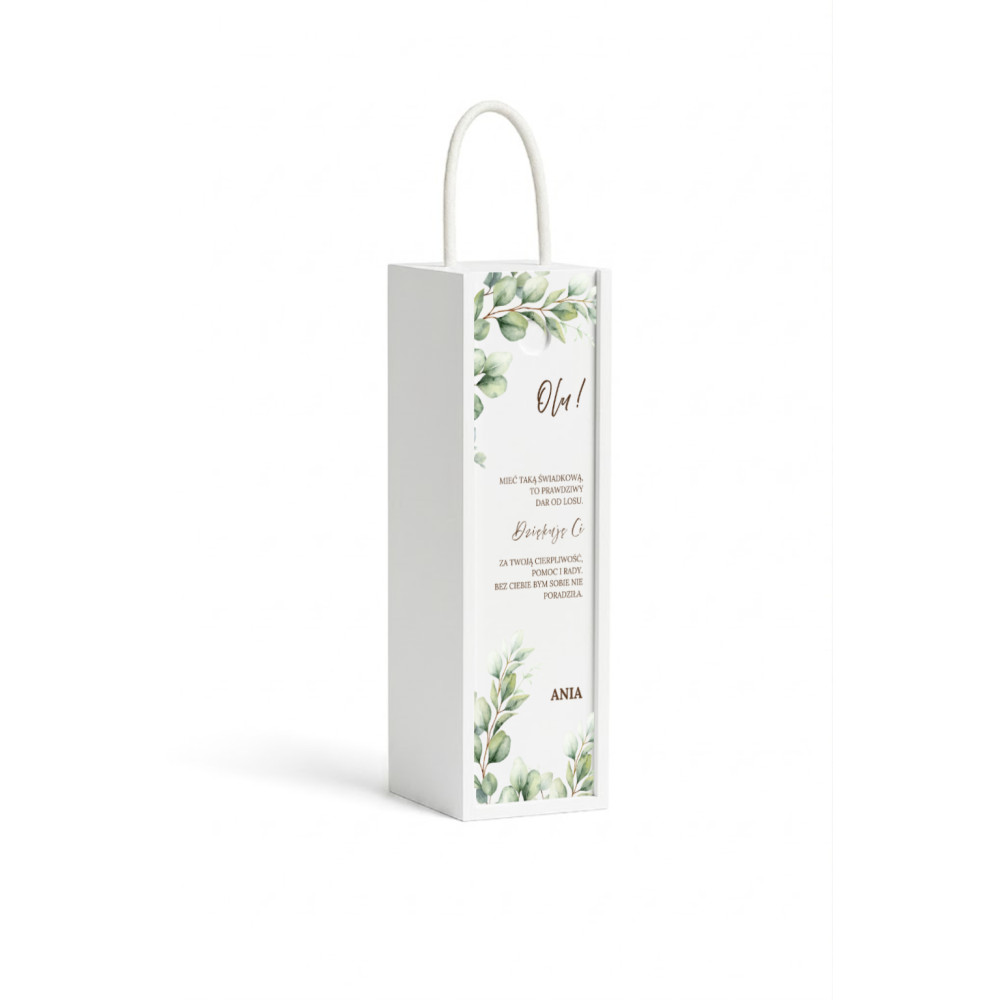 Personalizowana skrzynka drewniana na wino z nadrukiem UV 10x11x35cm