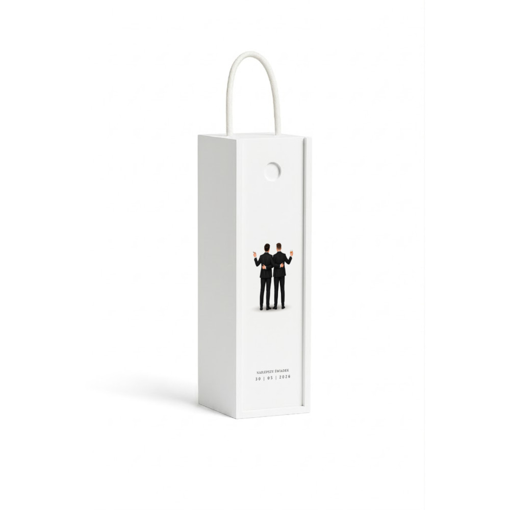 Personalizowana skrzynka drewniana na wino z nadrukiem UV 10x11x35cm