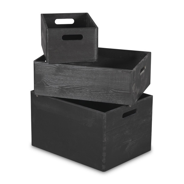 Skrzynka drewniana 30x20x13,5cm Black