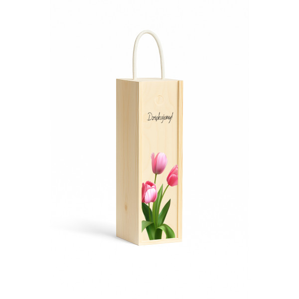 Personalizowana skrzynka drewniana na wino z nadrukiem UV 10x11x35cm