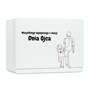 Pudełko na Dzień Ojca Personalizowane Drewniane Pudełko Prezent dla Ojca z Nadrukiem UV