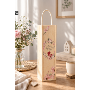 Personalizowana skrzynka drewniana na wino z nadrukiem UV 10x11x35cm