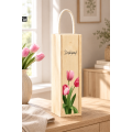 Personalizowana skrzynka drewniana na wino z nadrukiem UV 10x11x35cm